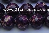 CDE2536 15.5 inches 16mm faceted round dyed sea sediment jasper beads