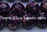 CDE2537 15.5 inches 18mm faceted round dyed sea sediment jasper beads