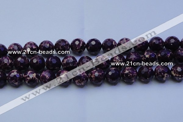 CDE2538 15.5 inches 20mm faceted round dyed sea sediment jasper beads