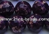 CDE2539 15.5 inches 22mm faceted round dyed sea sediment jasper beads