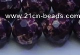 CDE2540 15.5 inches 24mm faceted round dyed sea sediment jasper beads