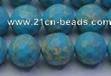 CDE2542 15.5 inches 14mm faceted round dyed sea sediment jasper beads