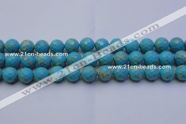 CDE2543 15.5 inches 16mm faceted round dyed sea sediment jasper beads