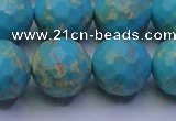 CDE2544 15.5 inches 18mm faceted round dyed sea sediment jasper beads