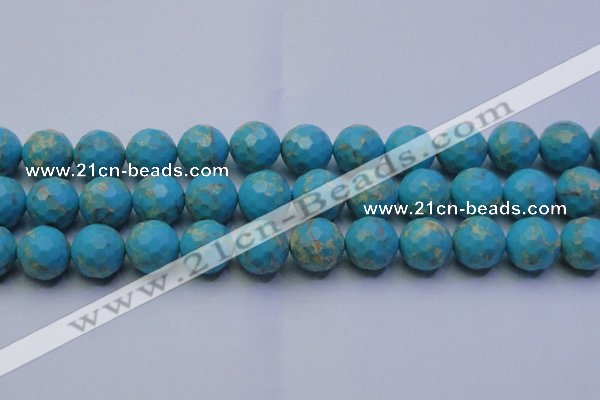 CDE2544 15.5 inches 18mm faceted round dyed sea sediment jasper beads