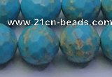 CDE2545 15.5 inches 20mm faceted round dyed sea sediment jasper beads