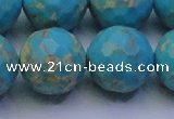 CDE2546 15.5 inches 22mm faceted round dyed sea sediment jasper beads