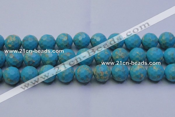 CDE2546 15.5 inches 22mm faceted round dyed sea sediment jasper beads