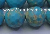 CDE2547 15.5 inches 24mm faceted round dyed sea sediment jasper beads