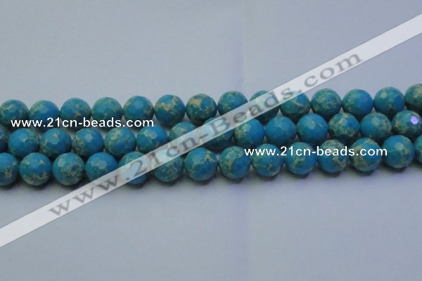 CDE2549 15.5 inches 14mm faceted round dyed sea sediment jasper beads