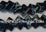 CDE255 15.5 inches 12*12mm diamond dyed sea sediment jasper beads