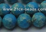 CDE2550 15.5 inches 16mm faceted round dyed sea sediment jasper beads