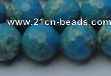 CDE2551 15.5 inches 18mm faceted round dyed sea sediment jasper beads