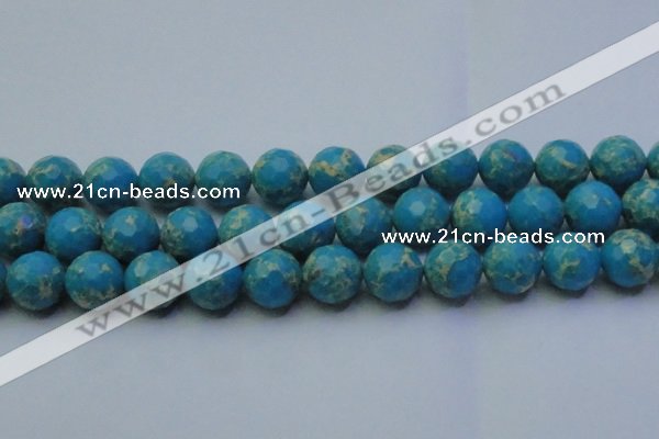 CDE2551 15.5 inches 18mm faceted round dyed sea sediment jasper beads