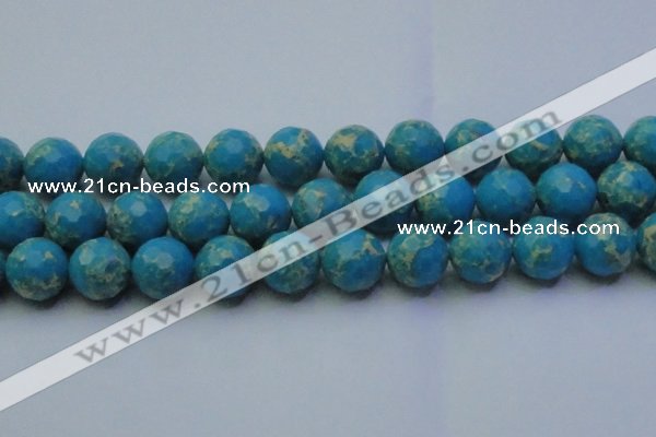 CDE2552 15.5 inches 20mm faceted round dyed sea sediment jasper beads