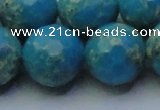 CDE2553 15.5 inches 22mm faceted round dyed sea sediment jasper beads