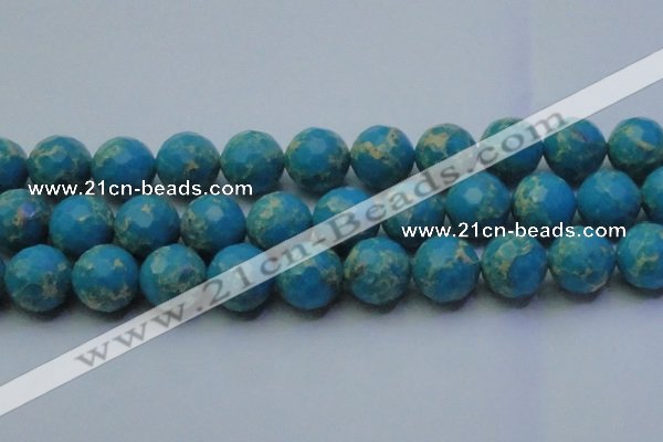 CDE2553 15.5 inches 22mm faceted round dyed sea sediment jasper beads