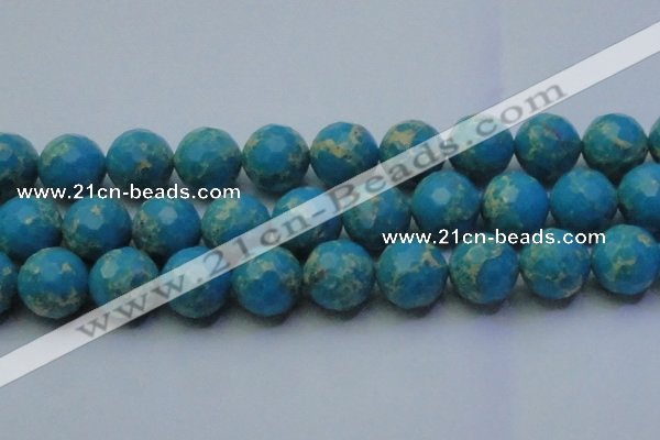 CDE2554 15.5 inches 24mm faceted round dyed sea sediment jasper beads