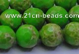 CDE2557 15.5 inches 16mm faceted round dyed sea sediment jasper beads