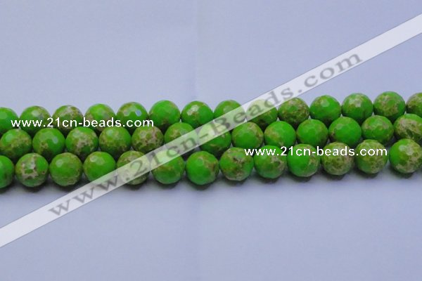 CDE2557 15.5 inches 16mm faceted round dyed sea sediment jasper beads