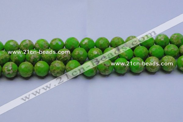 CDE2558 15.5 inches 18mm faceted round dyed sea sediment jasper beads