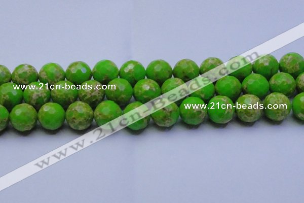 CDE2559 15.5 inches 20mm faceted round dyed sea sediment jasper beads