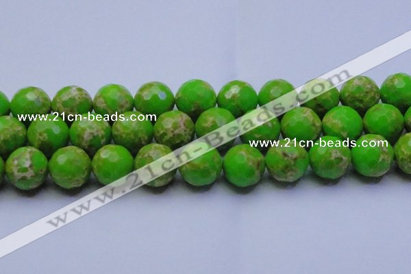 CDE2561 15.5 inches 24mm faceted round dyed sea sediment jasper beads