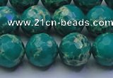 CDE2564 15.5 inches 14mm faceted round dyed sea sediment jasper beads