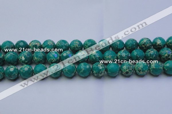 CDE2565 15.5 inches 16mm faceted round dyed sea sediment jasper beads