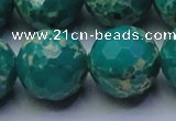 CDE2569 15.5 inches 24mm faceted round dyed sea sediment jasper beads