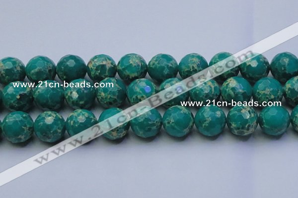 CDE2569 15.5 inches 24mm faceted round dyed sea sediment jasper beads