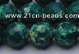 CDE2571 15.5 inches 14mm faceted round dyed sea sediment jasper beads