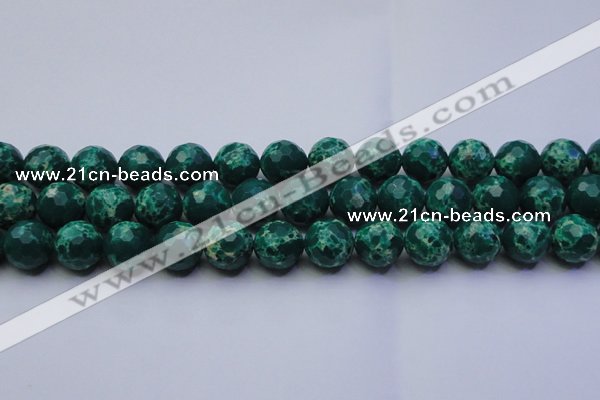 CDE2571 15.5 inches 14mm faceted round dyed sea sediment jasper beads