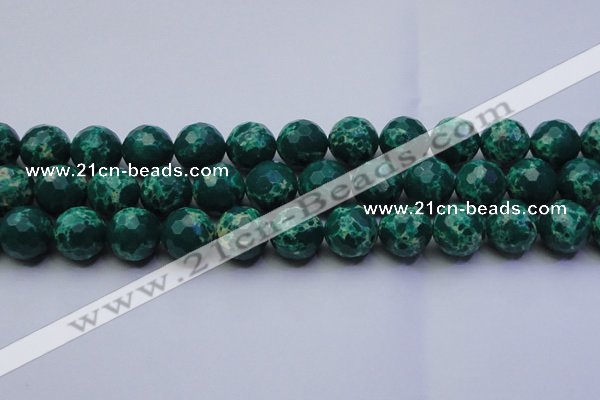 CDE2572 15.5 inches 16mm faceted round dyed sea sediment jasper beads