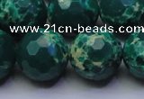 CDE2573 15.5 inches 18mm faceted round dyed sea sediment jasper beads