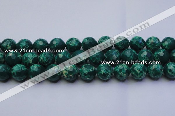 CDE2573 15.5 inches 18mm faceted round dyed sea sediment jasper beads