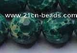 CDE2575 15.5 inches 22mm faceted round dyed sea sediment jasper beads