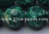 CDE2576 15.5 inches 24mm faceted round dyed sea sediment jasper beads