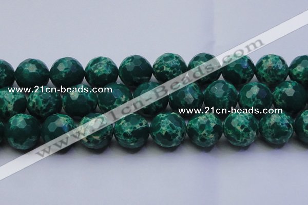 CDE2576 15.5 inches 24mm faceted round dyed sea sediment jasper beads