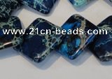 CDE258 15.5 inches 20*20mm diamond dyed sea sediment jasper beads