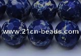 CDE2581 15.5 inches 18mm faceted round dyed sea sediment jasper beads