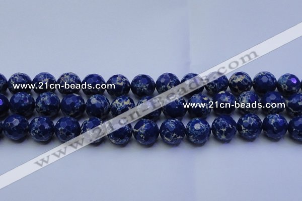 CDE2581 15.5 inches 18mm faceted round dyed sea sediment jasper beads