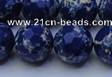 CDE2582 15.5 inches 20mm faceted round dyed sea sediment jasper beads