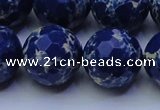 CDE2583 15.5 inches 22mm faceted round dyed sea sediment jasper beads