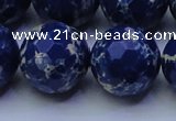 CDE2584 15.5 inches 24mm faceted round dyed sea sediment jasper beads