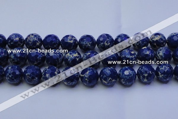 CDE2584 15.5 inches 24mm faceted round dyed sea sediment jasper beads