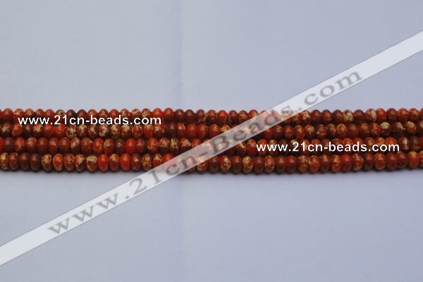 CDE2600 15.5 inches 5*8mm rondelle dyed sea sediment jasper beads