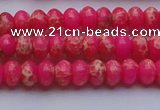 CDE2608 15.5 inches 5*8mm rondelle dyed sea sediment jasper beads