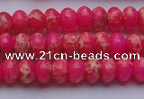 CDE2609 15.5 inches 7*10mm rondelle dyed sea sediment jasper beads