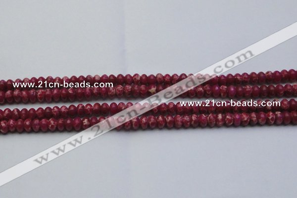 CDE2624 15.5 inches 5*8mm rondelle dyed sea sediment jasper beads